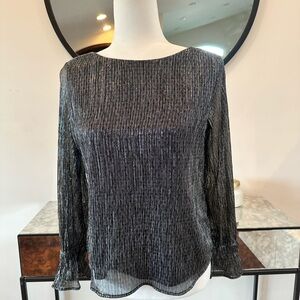 Banana Republic Black/Blue Metallic Women's Top